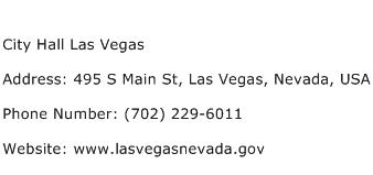 City Hall Las Vegas Address Contact Number