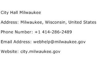 City Hall Milwaukee Address Contact Number