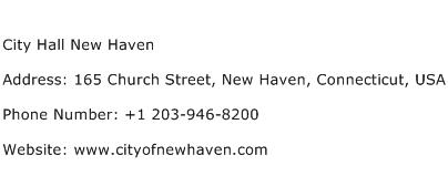 City Hall New Haven Address Contact Number