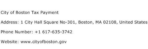 City of Boston Tax Payment Address Contact Number