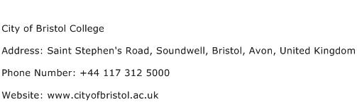City of Bristol College Address Contact Number