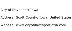 City of Davenport Iowa Address Contact Number