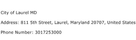 City of Laurel MD Address Contact Number