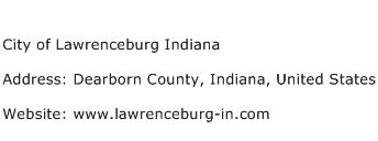 City of Lawrenceburg Indiana Address Contact Number