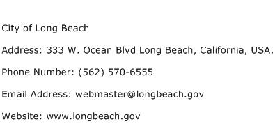 City of Long Beach Address Contact Number