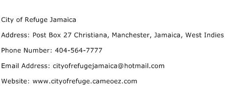 City of Refuge Jamaica Address Contact Number