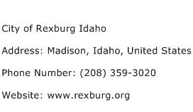 City of Rexburg Idaho Address Contact Number