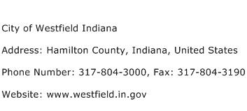 City of Westfield Indiana Address Contact Number