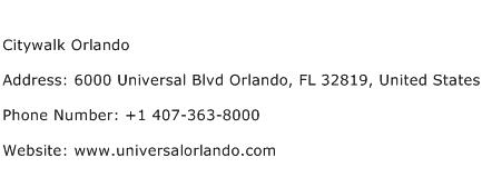 Citywalk Orlando Address Contact Number