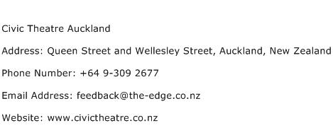 Civic Theatre Auckland Address Contact Number