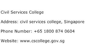 Civil Services College Address Contact Number
