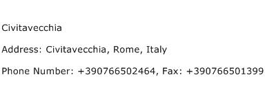 Civitavecchia Address Contact Number
