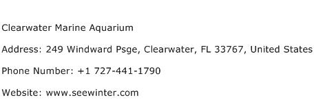 Clearwater Marine Aquarium Address Contact Number