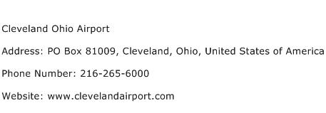 Cleveland Ohio Airport Address Contact Number