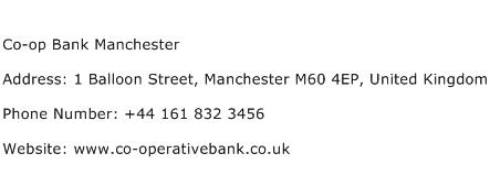 Co op Bank Manchester Address Contact Number
