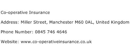 Co operative Insurance Address Contact Number