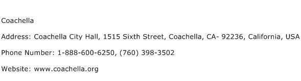 Coachella Address Contact Number