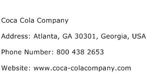 Coca Cola Company Address Contact Number