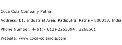 Coca Cola Company Patna Address Contact Number