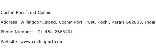 Cochin Port Trust Cochin Address Contact Number