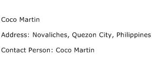 Coco Martin Address Contact Number