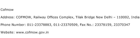 Cofmow Address Contact Number
