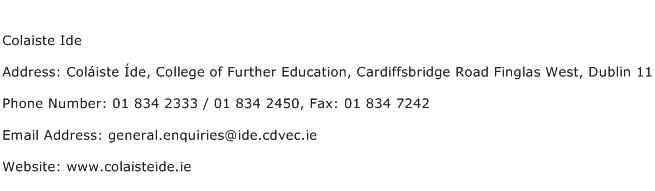 Colaiste Ide Address Contact Number