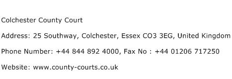 Colchester County Court Address Contact Number