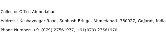 Collector Office Ahmedabad Address Contact Number