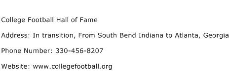 College Football Hall of Fame Address Contact Number