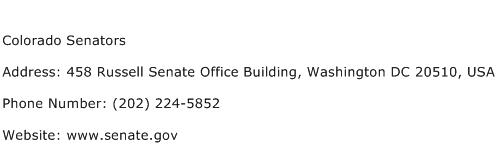 Colorado Senators Address Contact Number