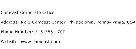 Comcast Corporate Office Address Contact Number