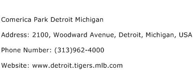 Comerica Park Detroit Michigan Address Contact Number