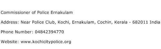 Commissioner of Police Ernakulam Address Contact Number