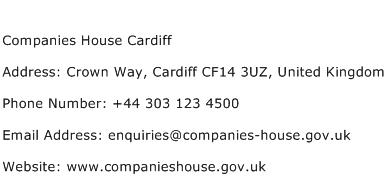 Companies House Cardiff Address Contact Number