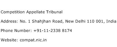 Competition Appellate Tribunal Address Contact Number