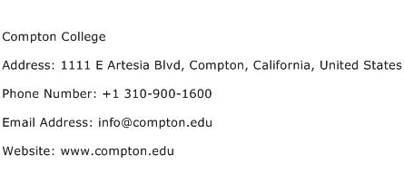 Compton College Address Contact Number of Compton College