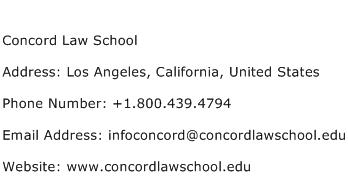 Concord Law School Address Contact Number
