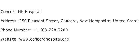 Concord Nh Hospital Address Contact Number