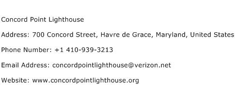 Concord Point Lighthouse Address Contact Number