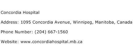 Concordia Hospital Address Contact Number