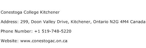 Conestoga College Kitchener Address Contact Number