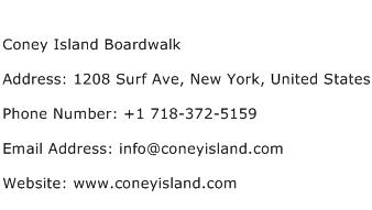 Coney Island Boardwalk Address Contact Number