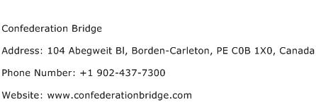 Confederation Bridge Address Contact Number