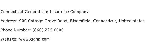 Connecticut General Life Insurance Company Address Contact Number