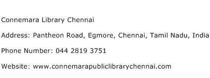 Connemara Library Chennai Address Contact Number