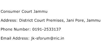 Consumer Court Jammu Address Contact Number