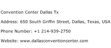 Convention Center Dallas Tx Address Contact Number