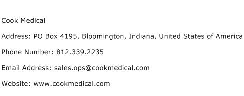 Cook Medical Address Contact Number