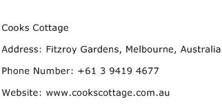 Cooks Cottage Address Contact Number